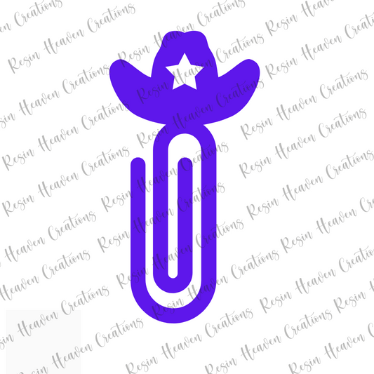 COWGIRL HAT jumbo Paperclip (Clear)