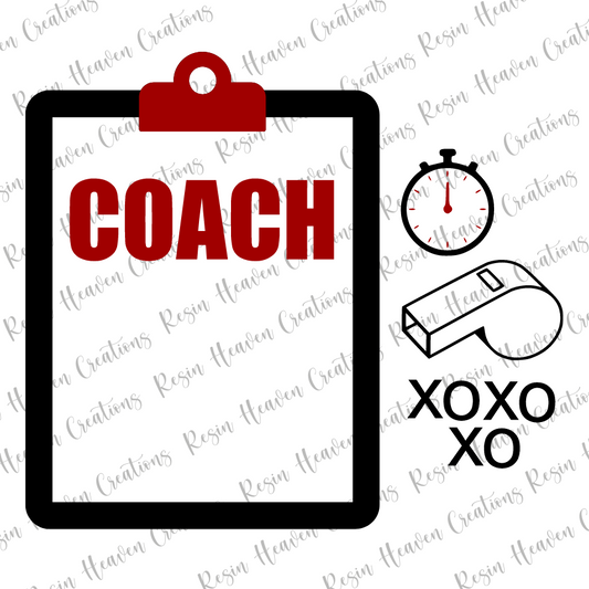 Clipboard Shaker COACH (keychain or badge reel)