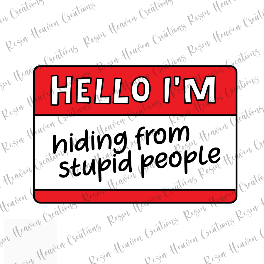 Hello I'm hiding from stupid people (Decal Set)