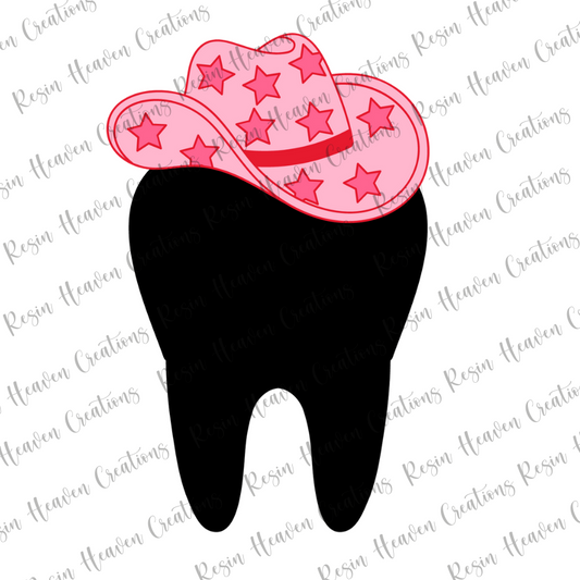 Cowboy Hat tooth  (keychain or badge reel)