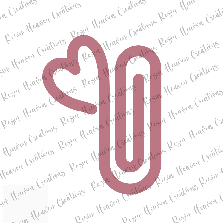 HEART SET (3) JUMBO Paperclip (Clear)
