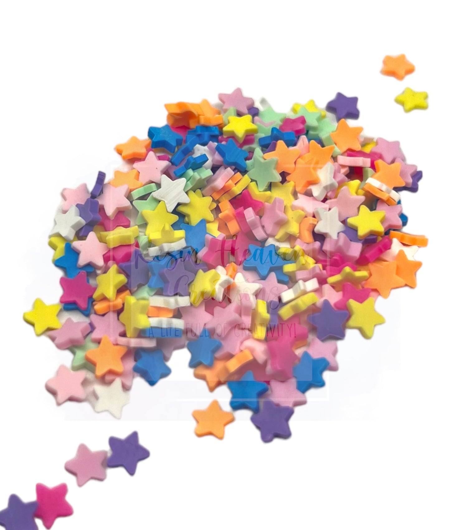 Neon Stars Clay Pieces