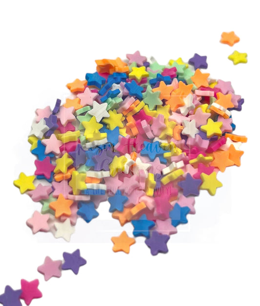 Neon Stars Clay Pieces