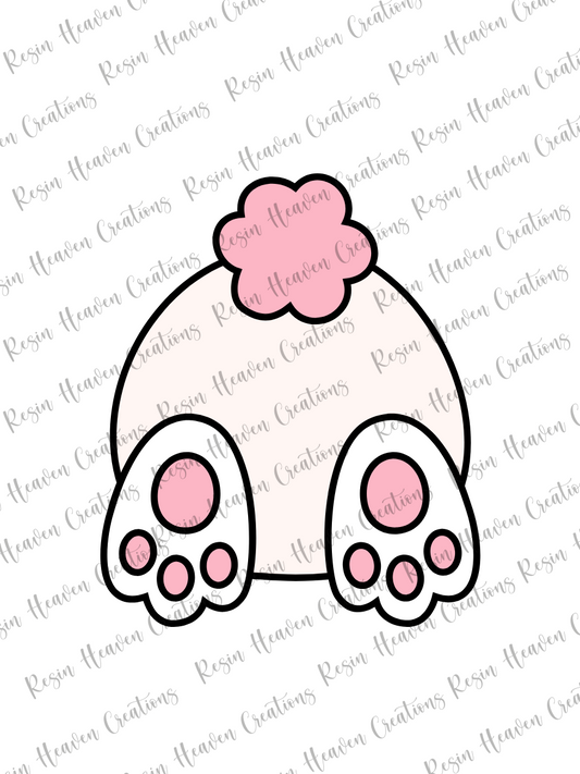 Bunny Butt (keychain or badge reel)