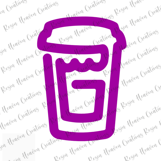Coffee Cup Jumbo Paperclip (WHITE ACRYLIC)