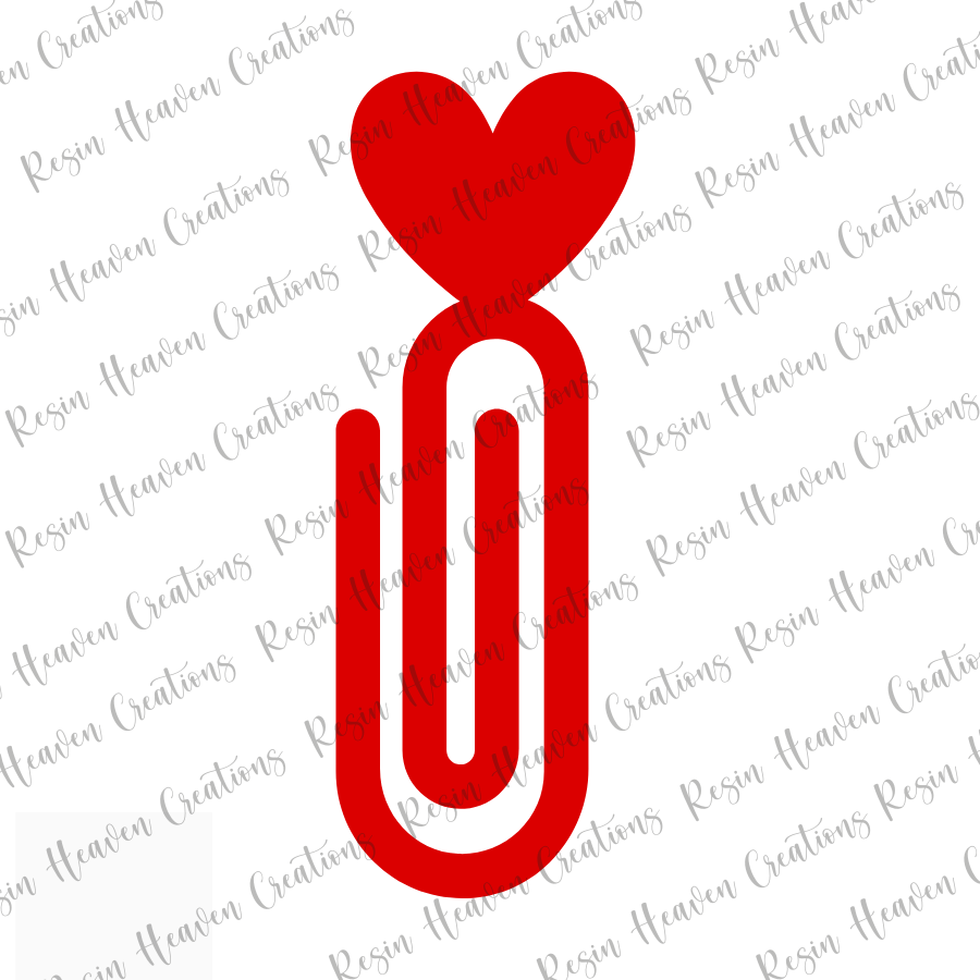 HEART SET (3) JUMBO Paperclip (Clear)
