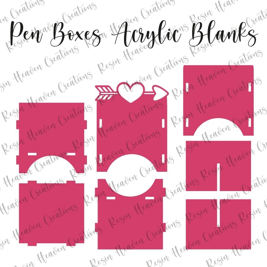Small heart Pen Box Acrylic Blanks