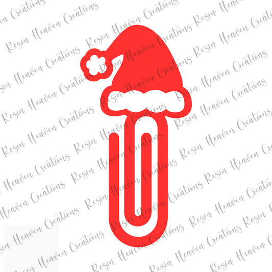 Santa Hat JUMBO Paperclip (Clear)
