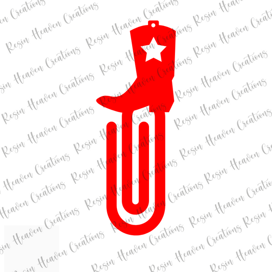 COWGIRL BOOT  jumbo Paperclip (Clear)