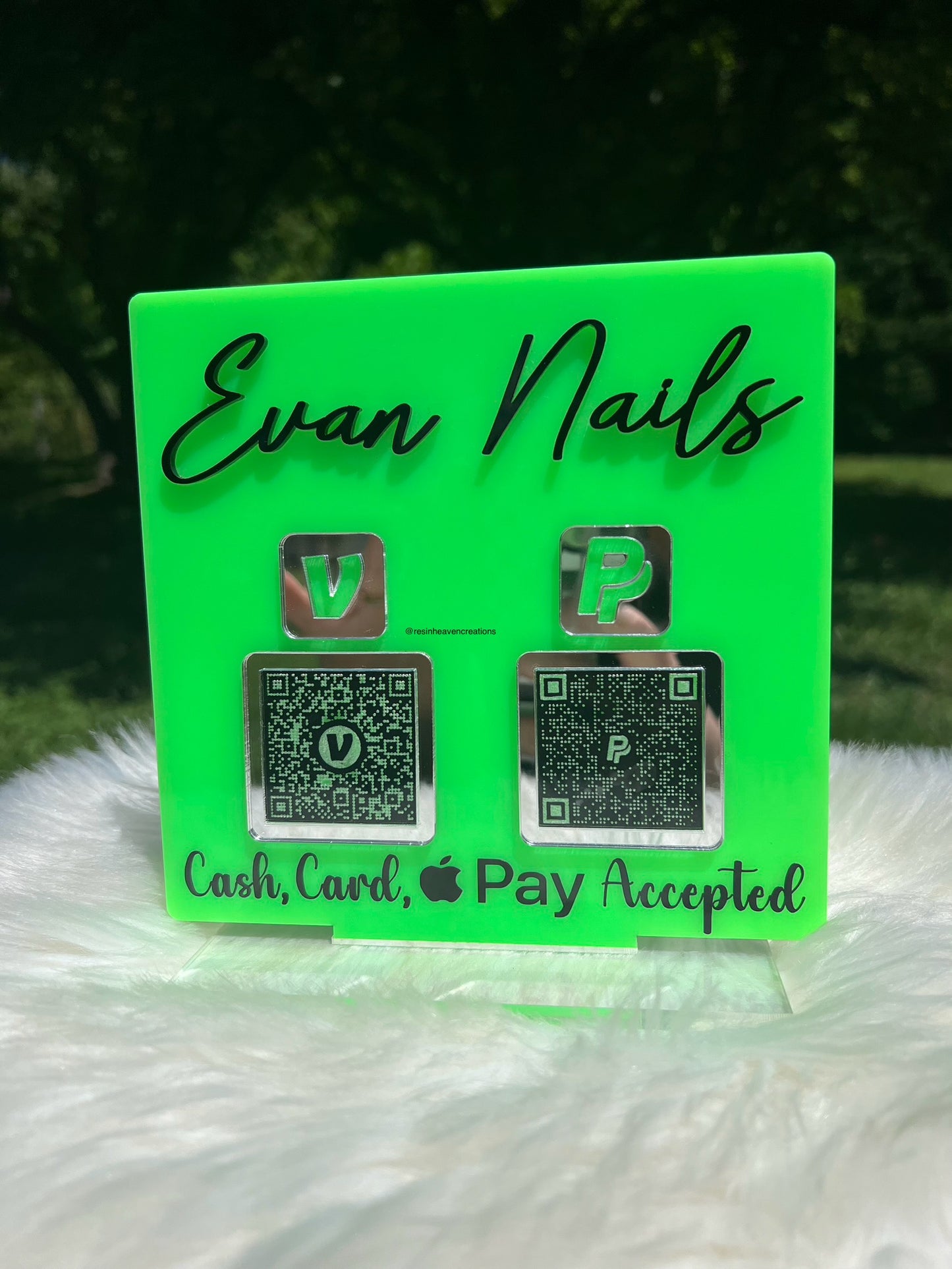 2 QR code Acrylic Social / Pay Sign