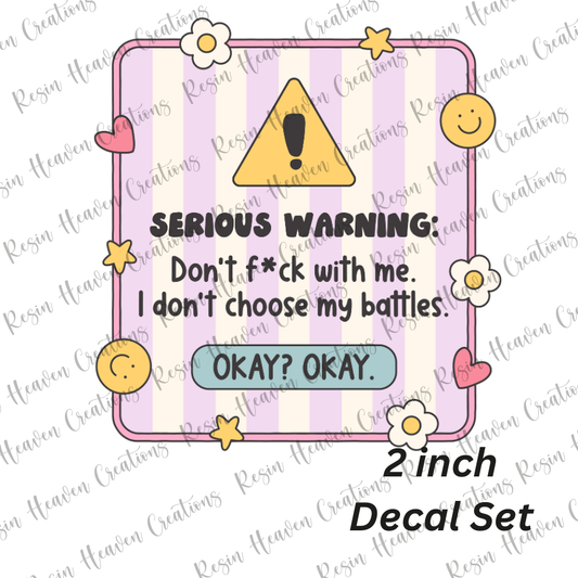 WARNING WARNING (DECAL SET)