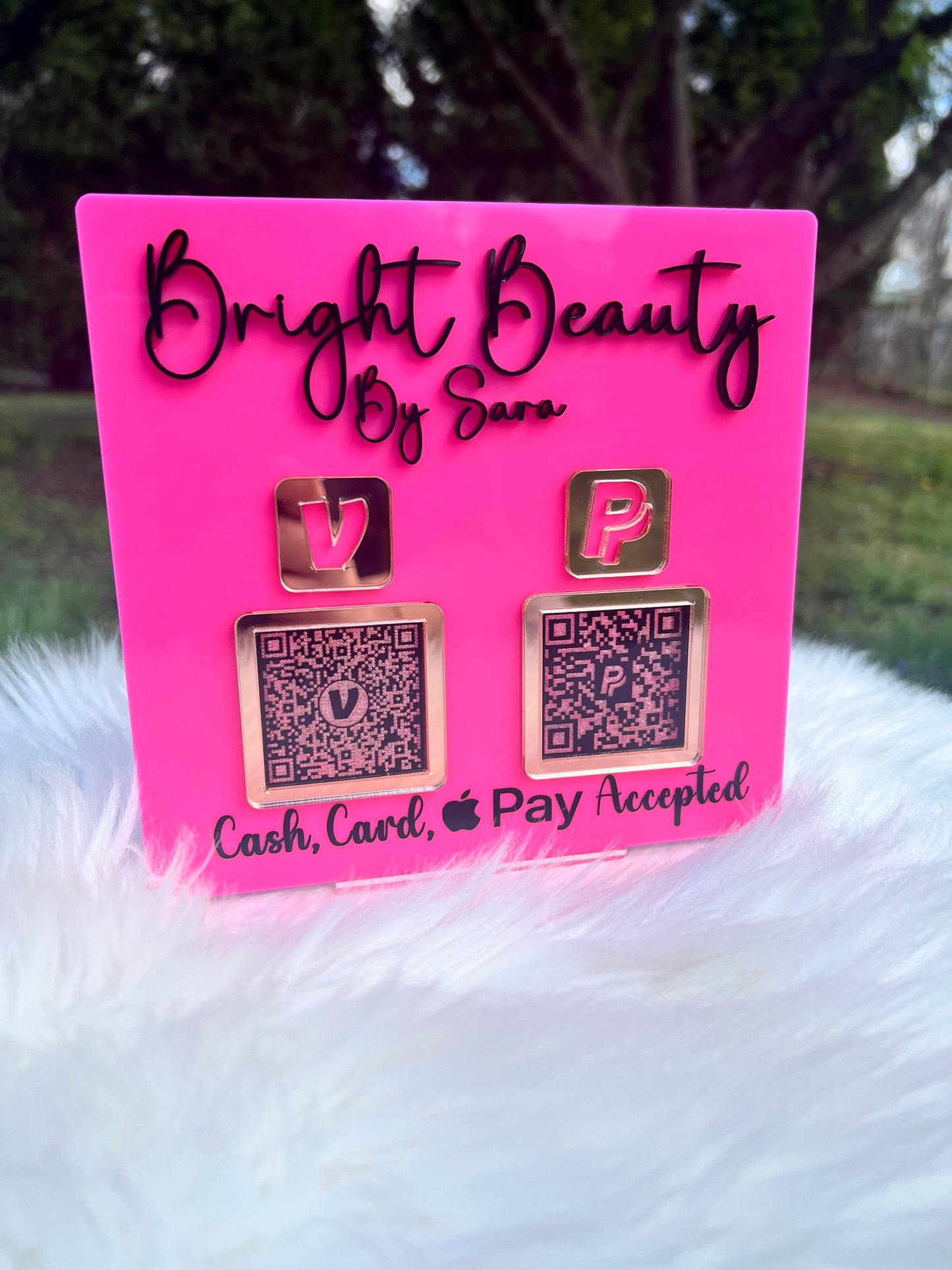 2 QR code Acrylic Social / Pay Sign