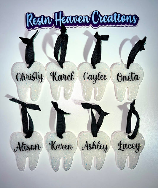 Personalized Tooth Ornaments / Keychain