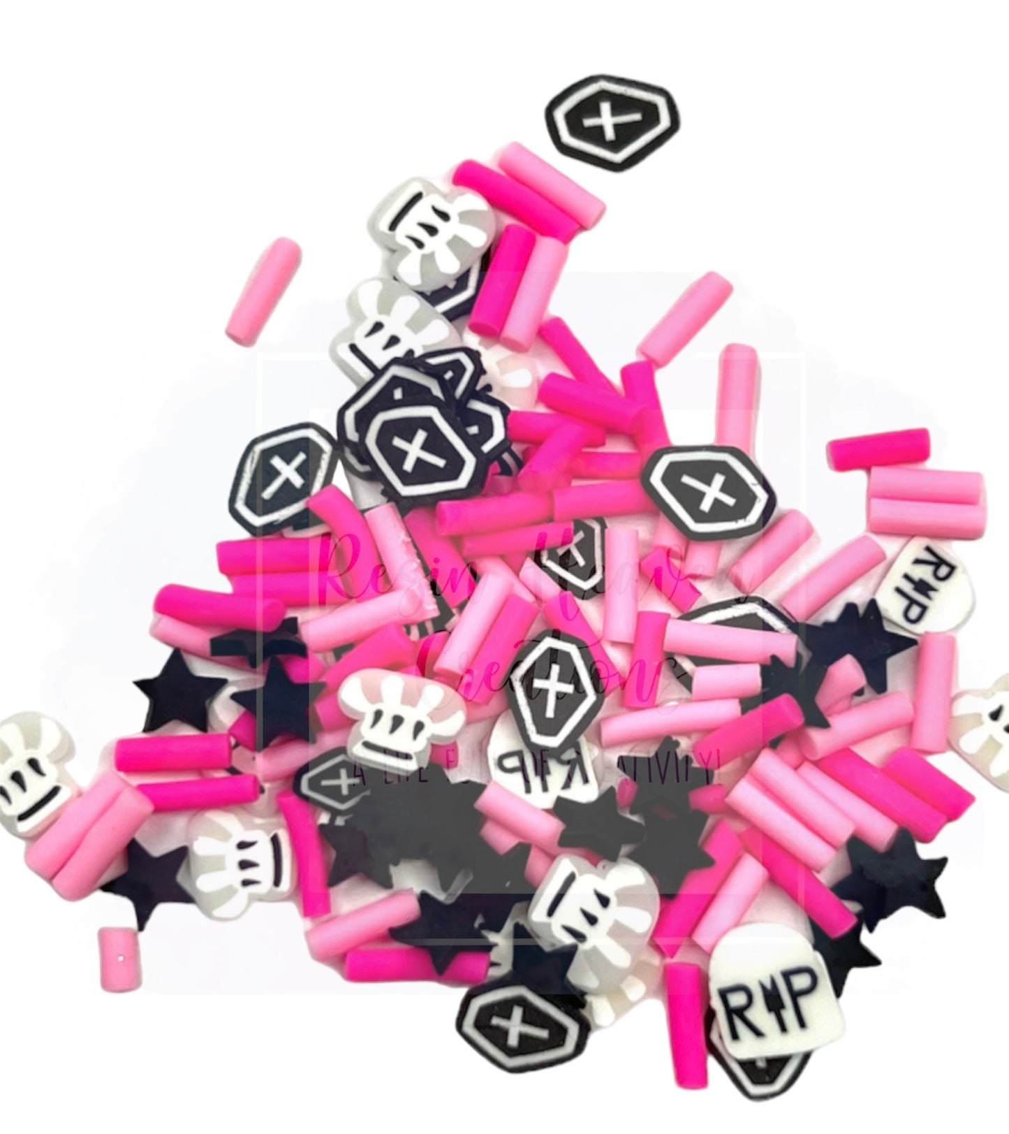 Pink Halloween Clay Pieces