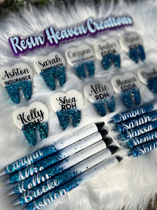 Magnetic tooth badge with matching Pen!