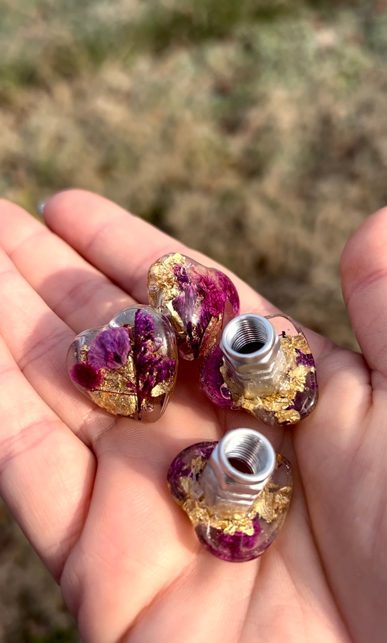 Floral Hearts Valve Caps