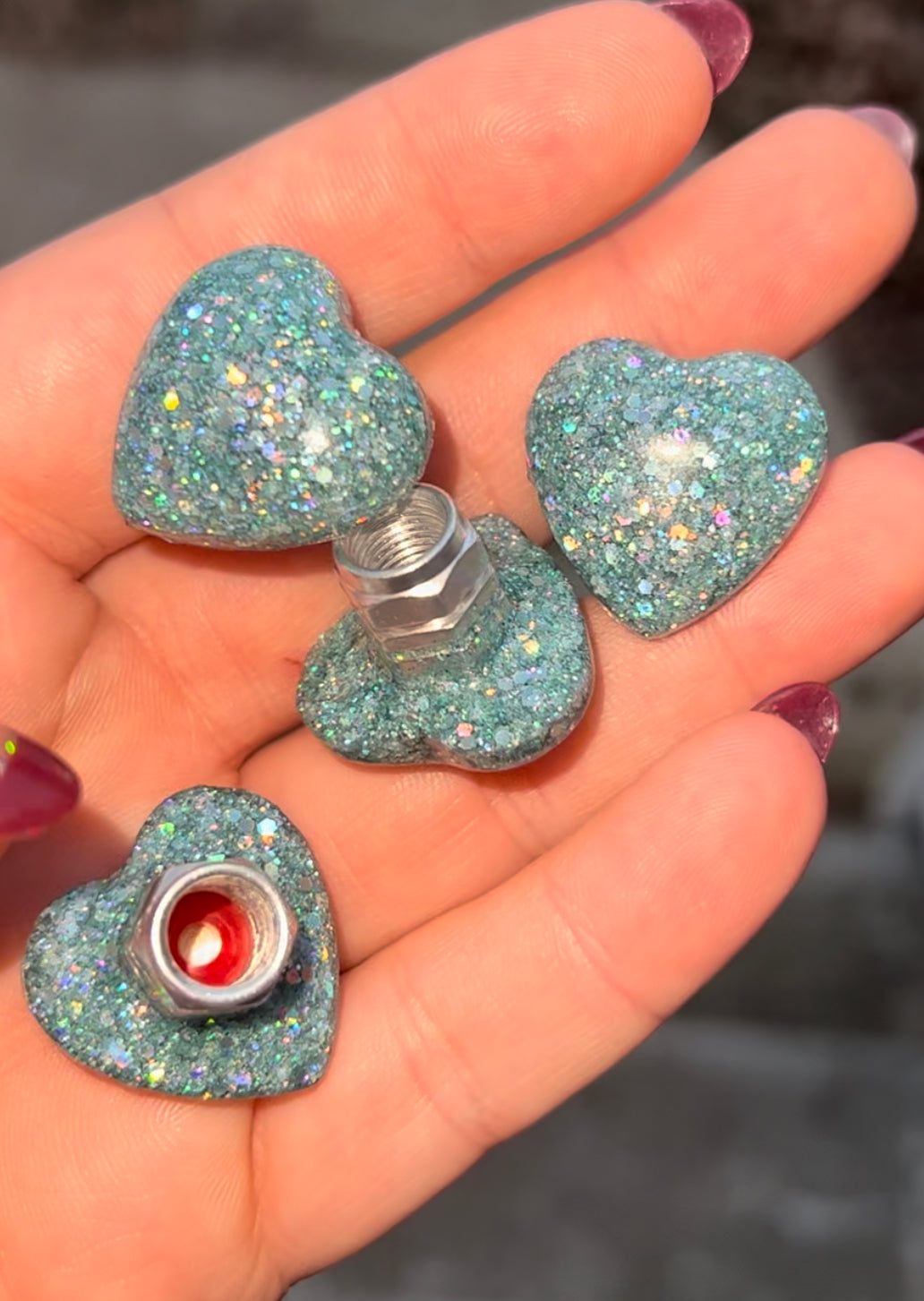Heart Shaped Valve Caps