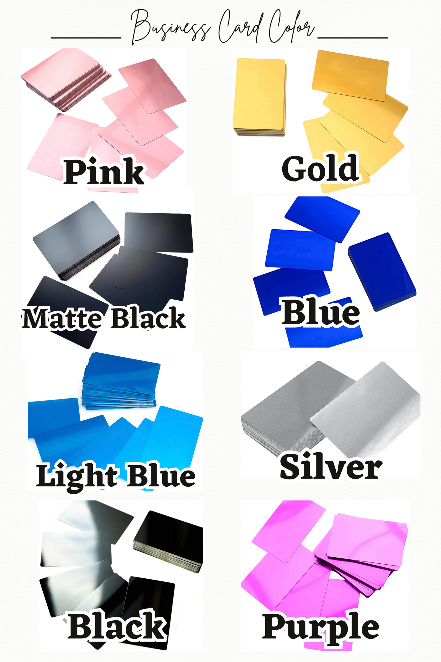 Aluminum Business Cards (Single Sided) Set of 10
