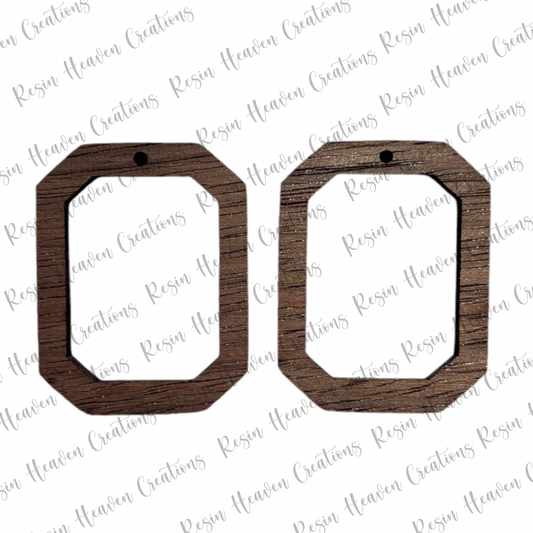 Octagonal Raw Peruvian Walnut Earring Blanks