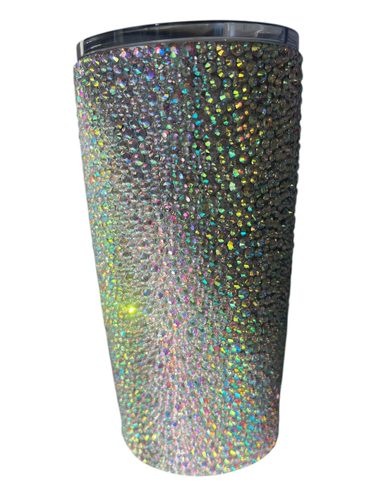 Galaxy White Rhinestone Bling Out Tumbler! 🪩✨