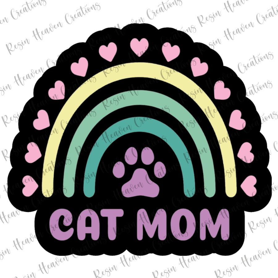 Cat Mom (keychain or badge reel)