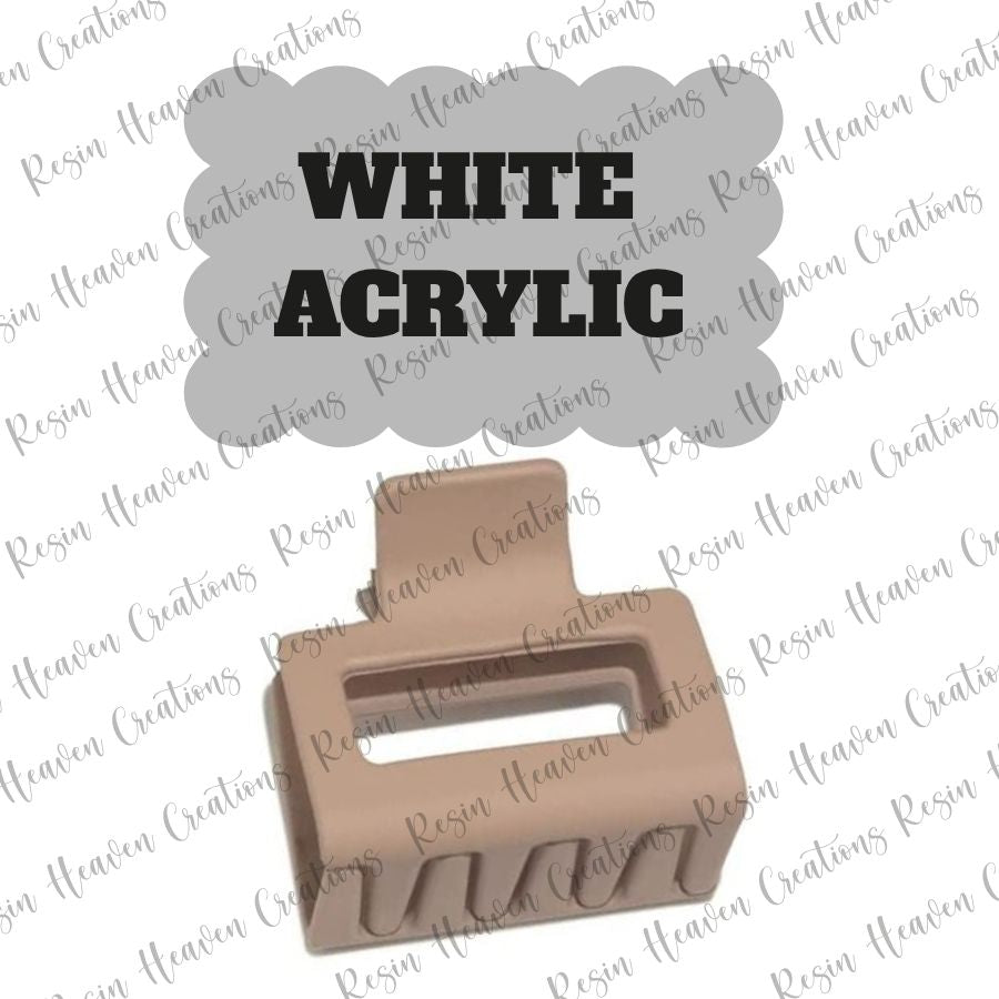 Scalloped Small Hair Claw Clip (WHITE acrylic 2 inch)