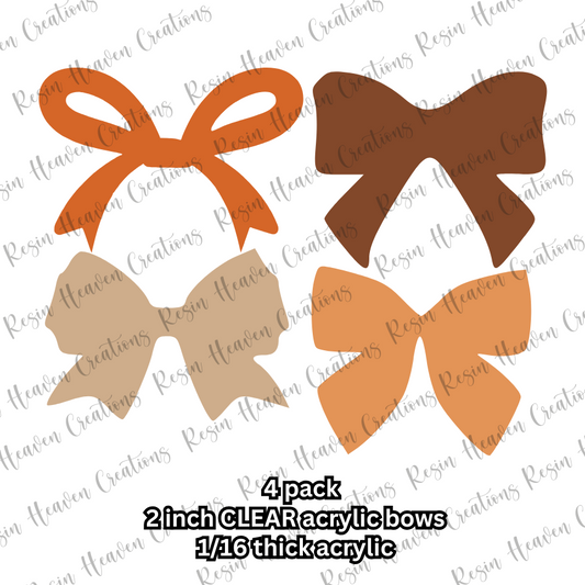 2 inch Bow set (CLEAR ACRYLIC)
