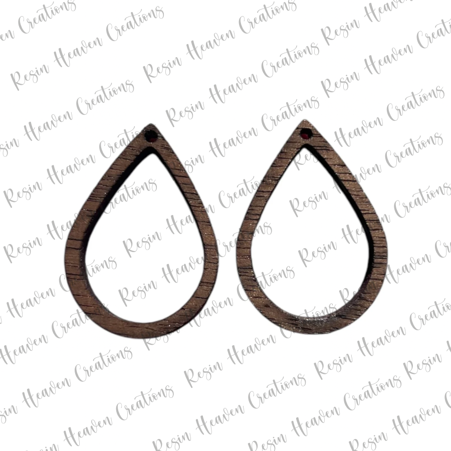 Tear Drop Raw Peruvian Walnut Earring Blanks