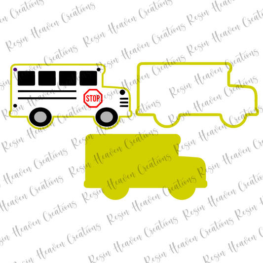 School bus Shaker (keychain or badge reel)