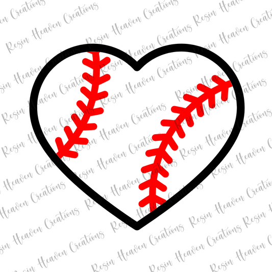 Baseball Heart (keychain or badge reel)