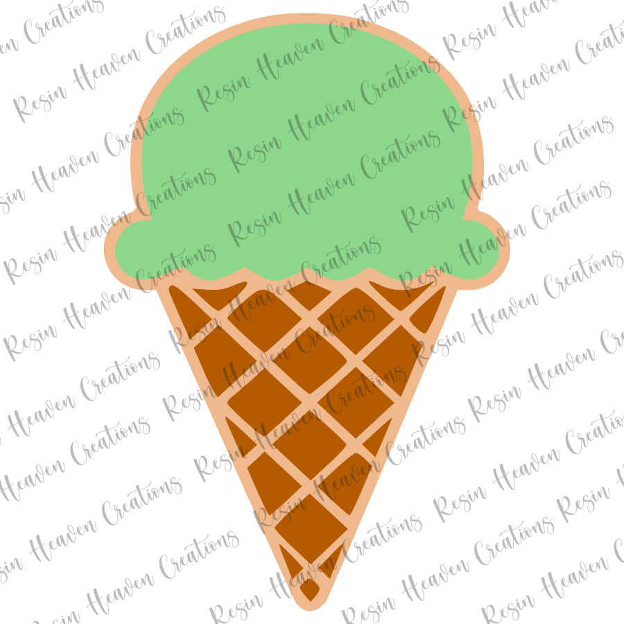 Ice cream (keychain or badge reel)