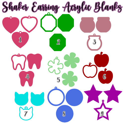 Shaker Earring Acrylic Blanks