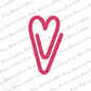 HEART SET (3) JUMBO Paperclip (Clear)