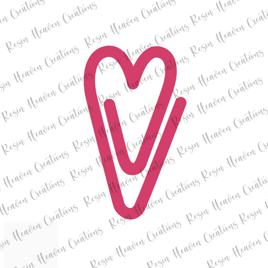 HEART SET (3) JUMBO Paperclip (Clear)