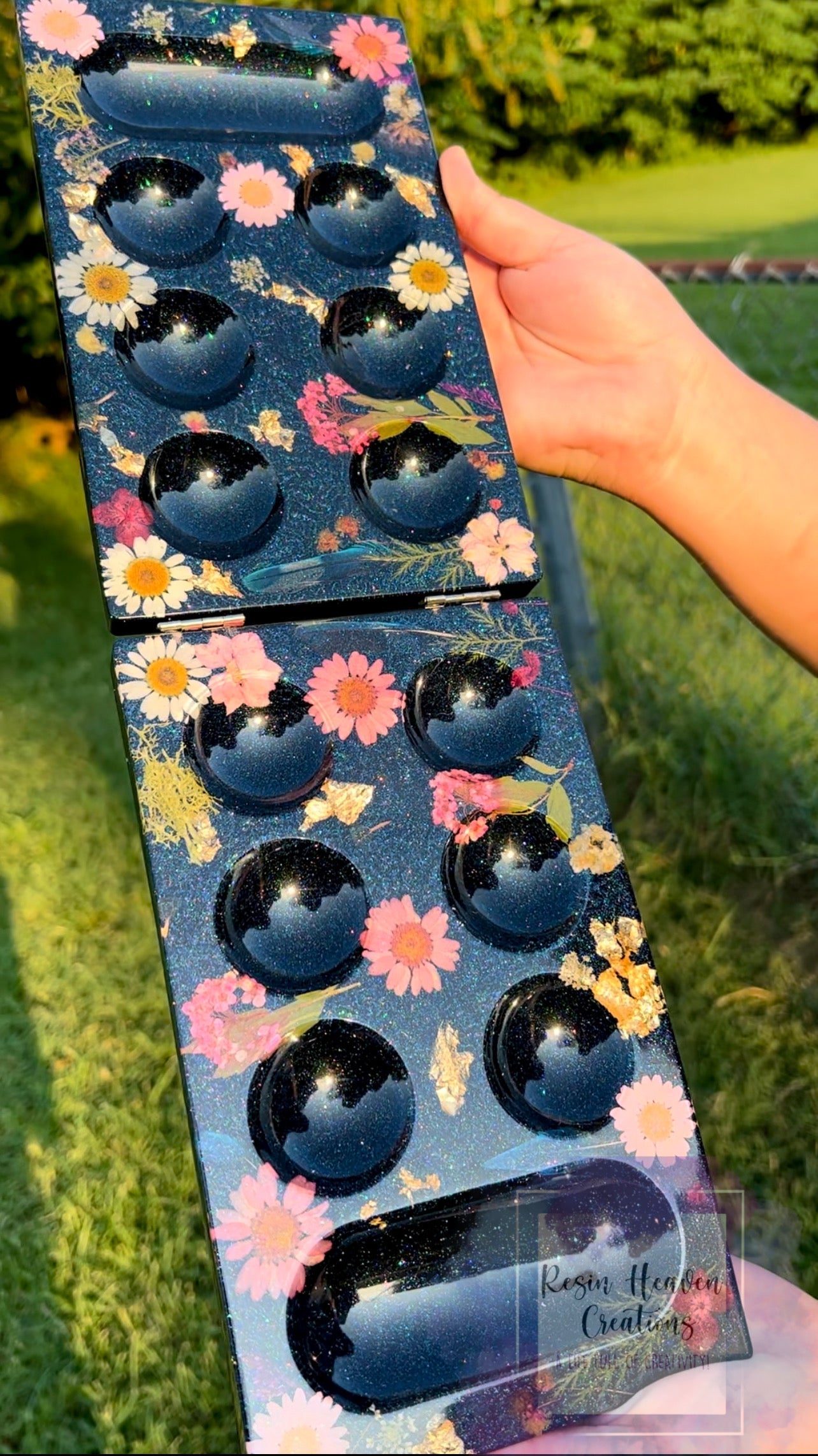 Custom Real Flowers Mancala Board – Resin Heaven Creations