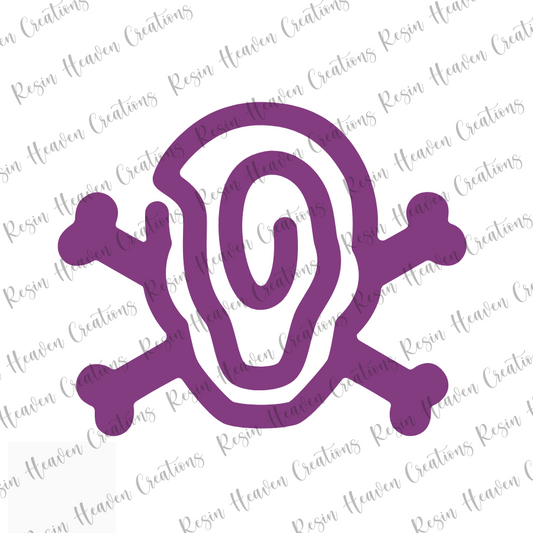Skull Jumbo Paperclip (WHITE ACRYLIC)