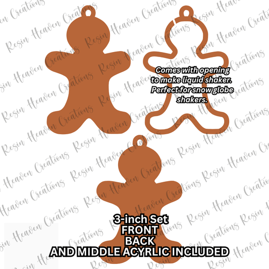 GINGERBREAD Ornament Shaker (3 inch)