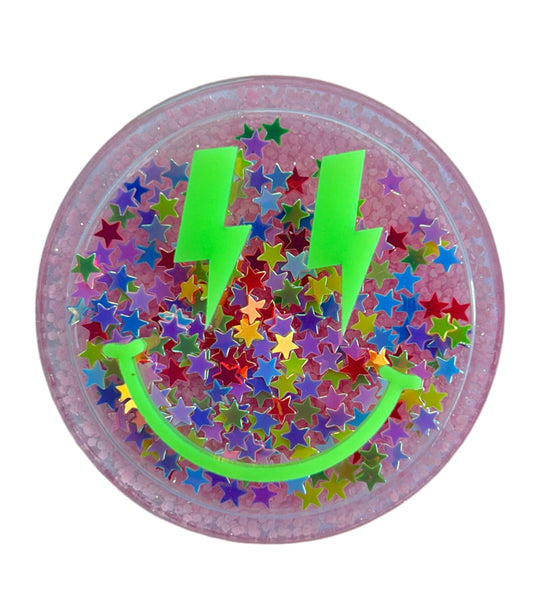 SMILEY FACE SHAKER BADGE REEL