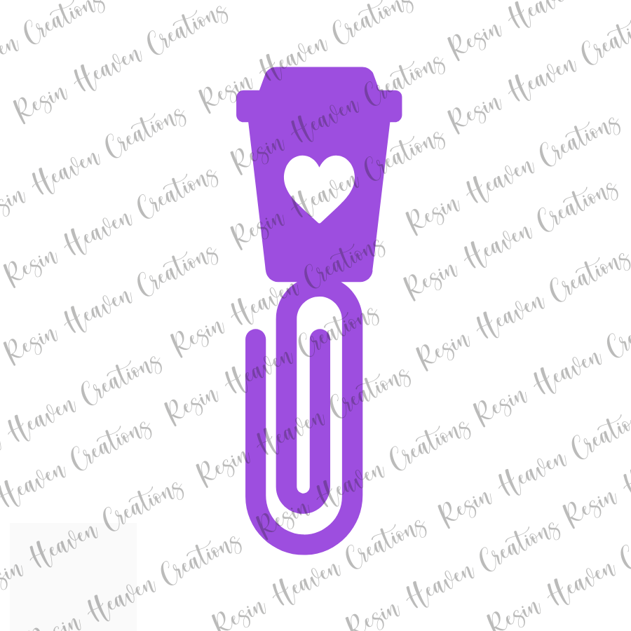 TUMBLER HEART  jumbo Paperclip (Clear)