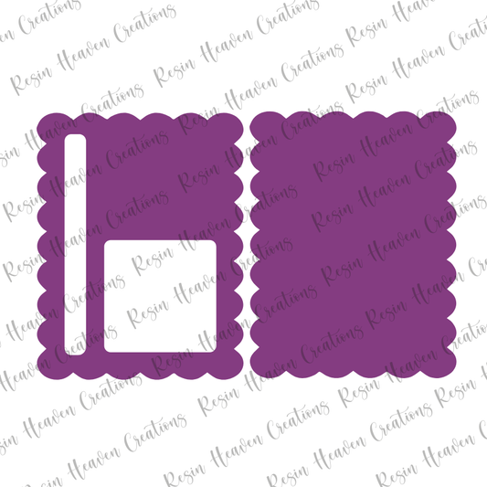 SCALLOPED Post-It Note with pen Holder Acrylic Blank Set