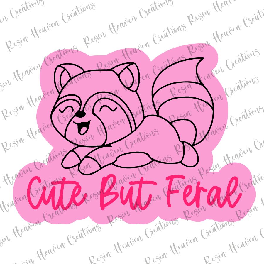 Cute but Feral (keychain or badge reel)