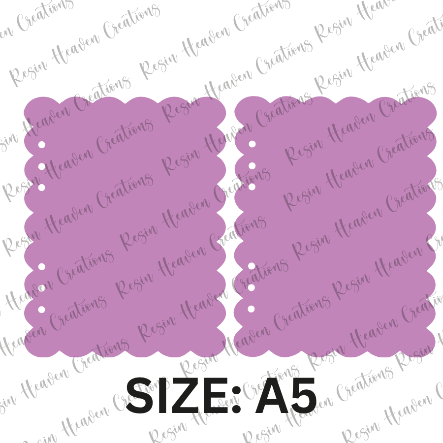 SCALLOPED A5 Journal Acrylic Blank SET (2 BLANKS)