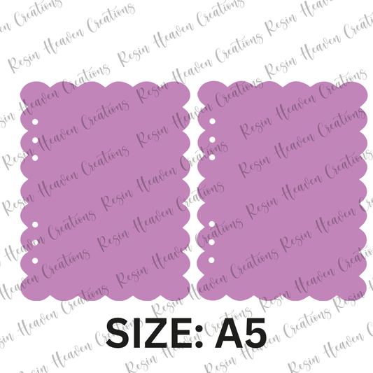 SCALLOPED A5 Journal Acrylic Blank SET (2 BLANKS)