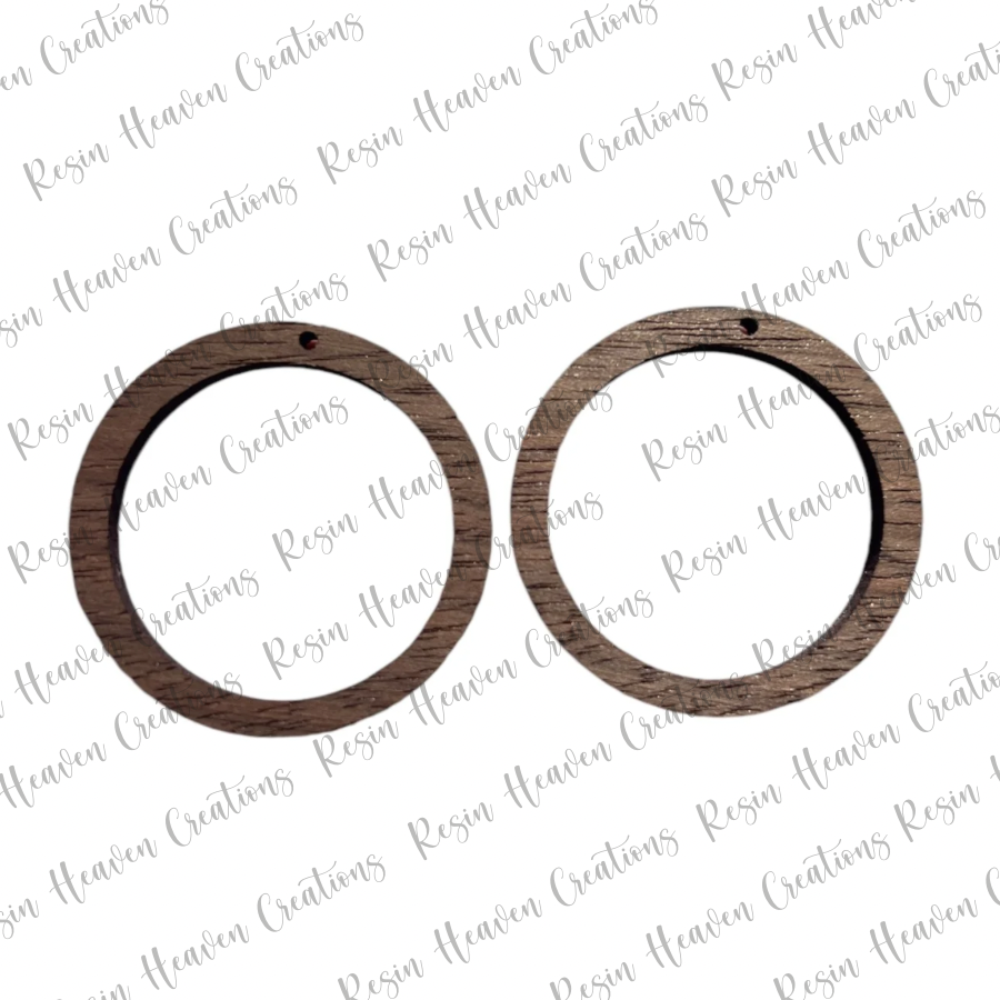 Circle Raw Peruvian Walnut Earring Blanks