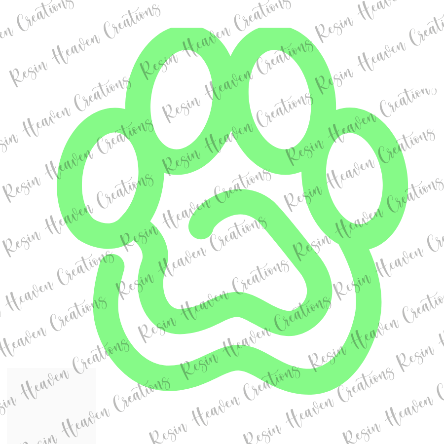 Paw Print Jumbo Paperclip (WHITE ACRYLIC)