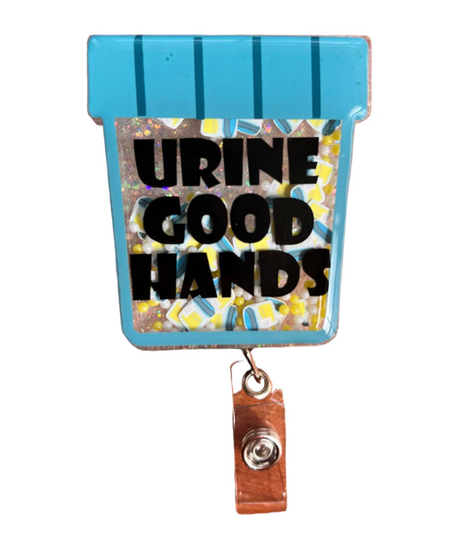 Ready to shop Urine Cup badge reel belt clip with interchangeable attachment