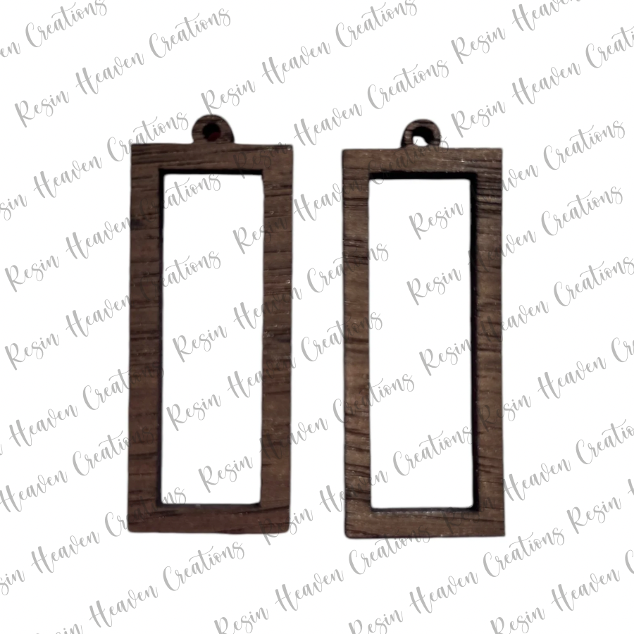 Rectangle Raw Peruvian Walnut Earring Blanks