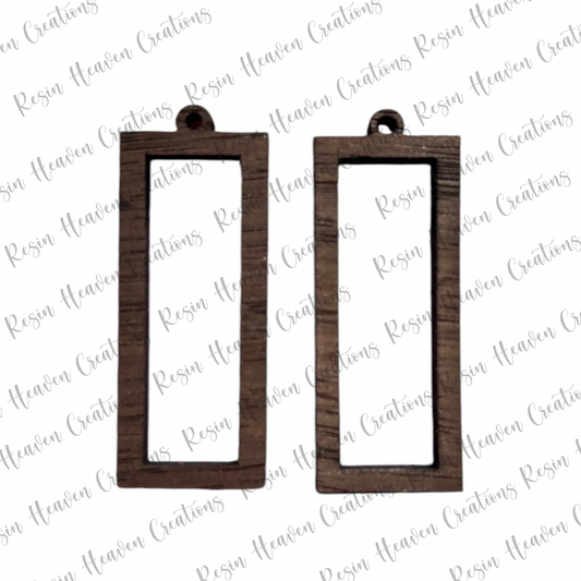 Rectangle Raw Peruvian Walnut Earring Blanks