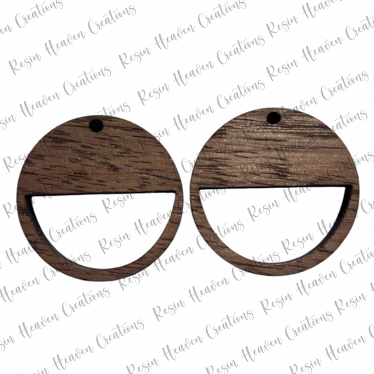 Half Circle Raw Peruvian Walnut Earring Blanks