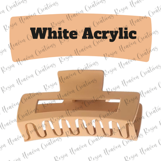 Large Hair Claw Clip (WHITE acrylic 4 inch)